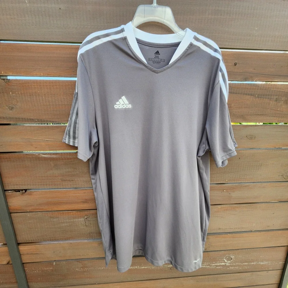 Adidas Primegreen 2XL Men's Gray Performance Tee